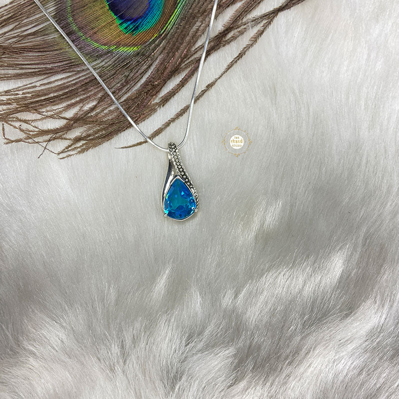 Blue Topaz Pendant (Without Chain) - Image 4
