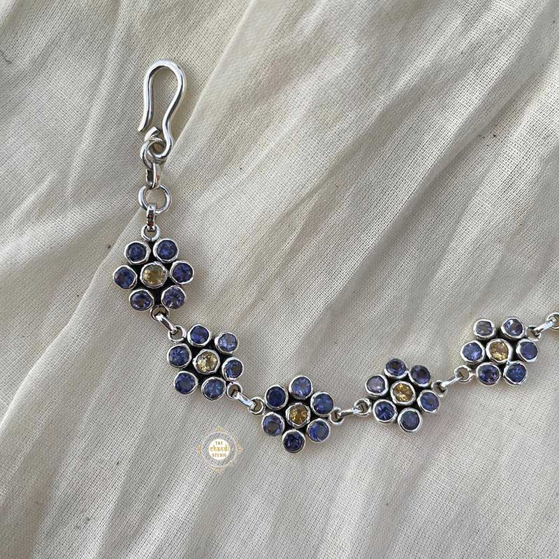 Citrine Iolite Flower Bracelet - Image 2