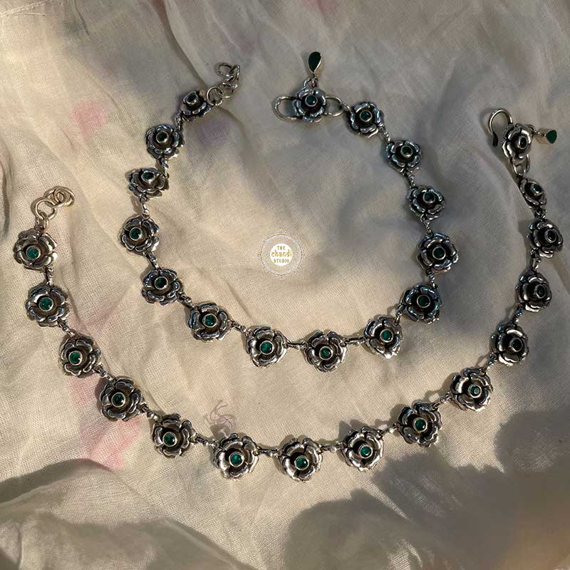 Rose Pure Silver 925 Anklet - Image 3