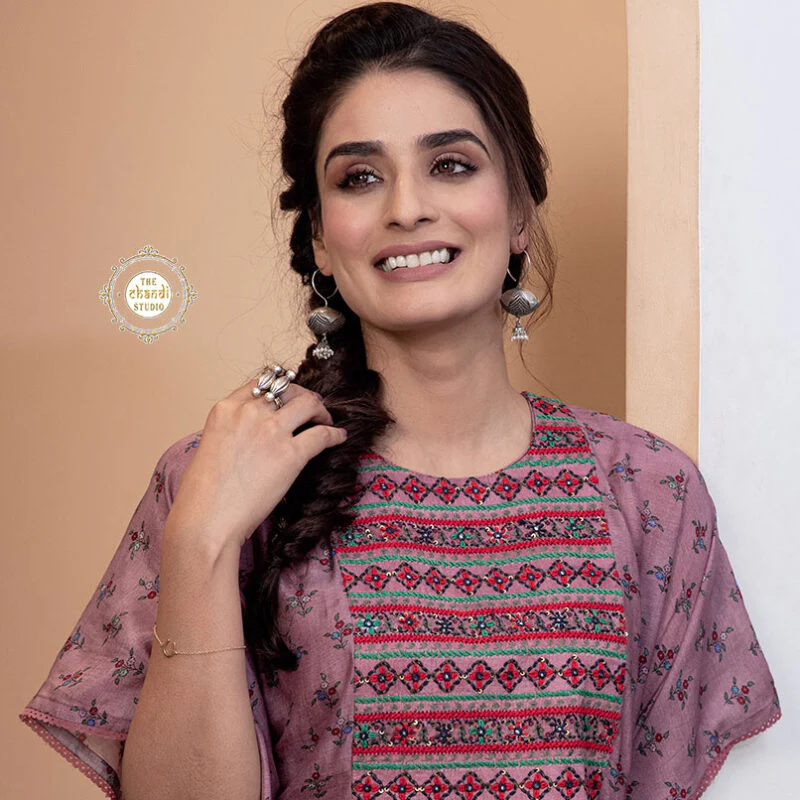Emboss Ball Drop With Pearl Jhumki Earring - Image 2