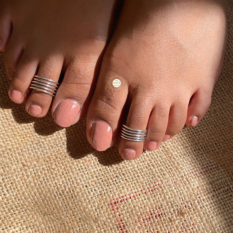 Five Layer Silver Toe Ring - Image 2
