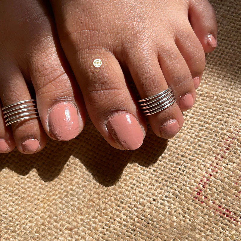 Five Layer Silver Toe Ring - Image 3