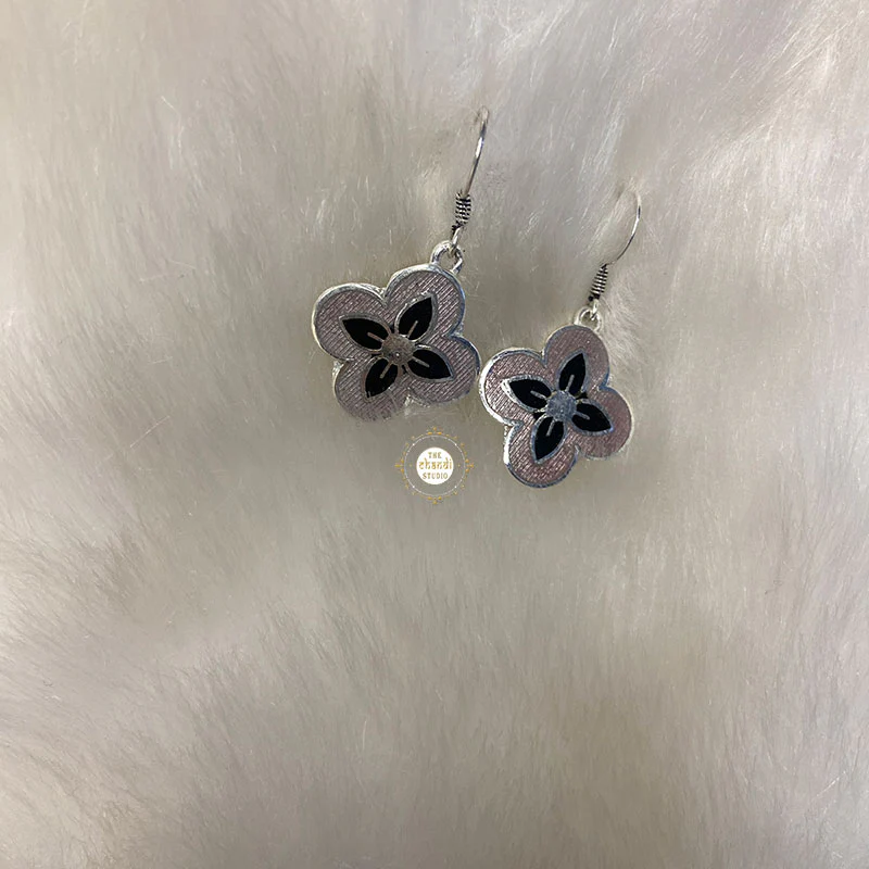 Floral Hook Enamel Earring - Image 4