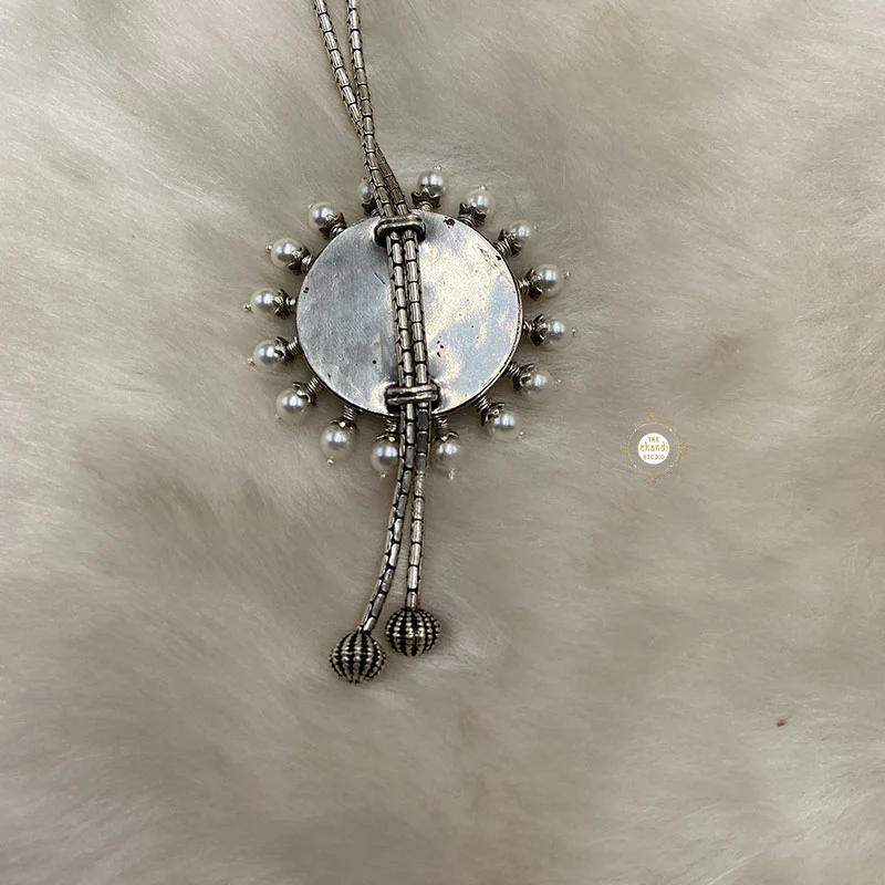 Floral Kundan Chain Necklace - Image 3