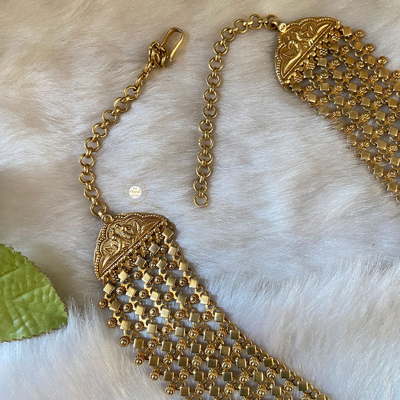 Full Gold Maharani Layered Necklace - Image 6