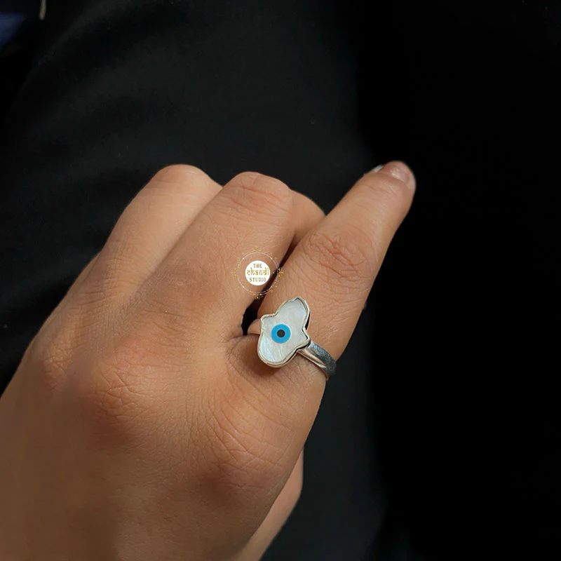 Hamsa Evil Eye Ring - Image 2