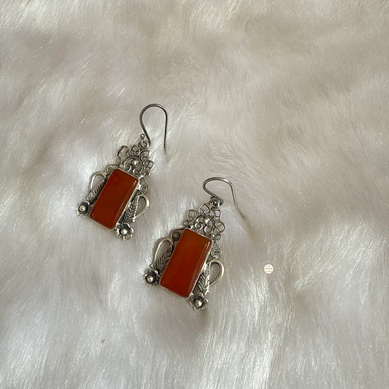 Intricate Stone Hoop Earring - Image 22