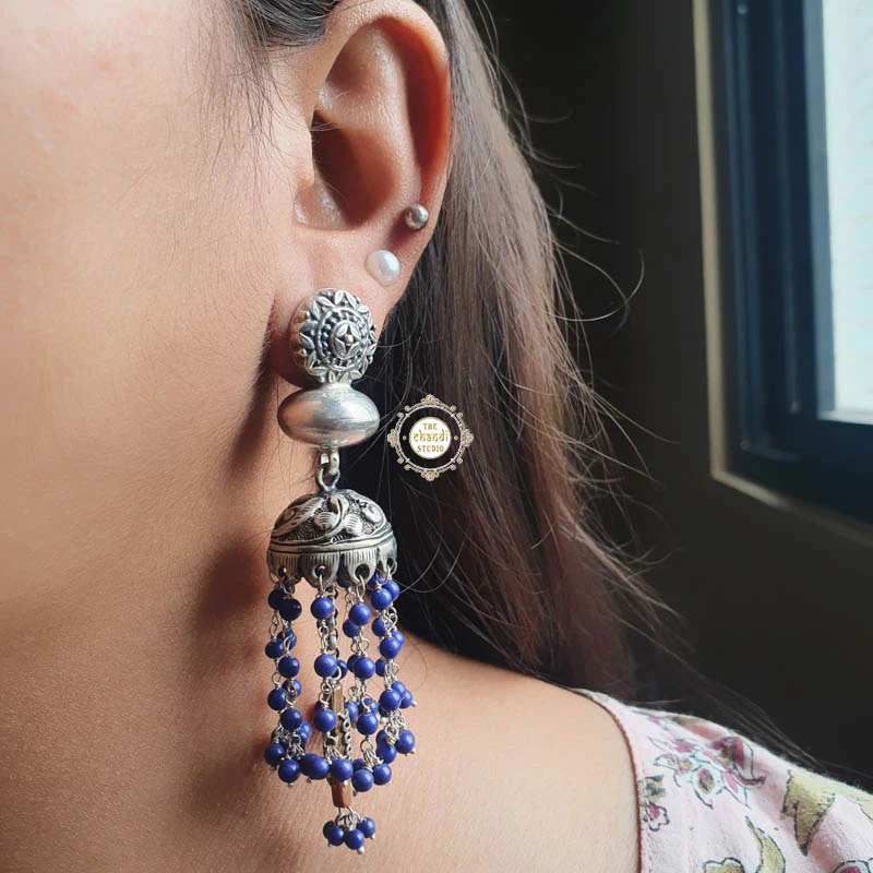 Jashn Matka Chandelier Waterfall Jhumka - Image 12