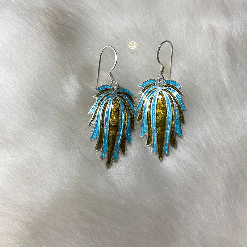 Lotus Hook Enamel Earring