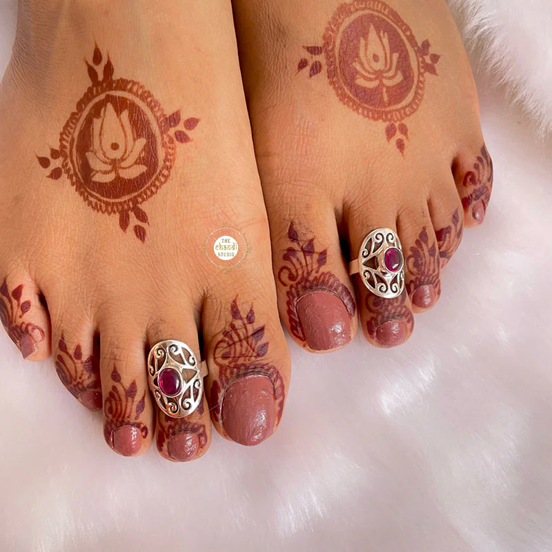 Sterling Silver Mandala Toe Ring - Image 3