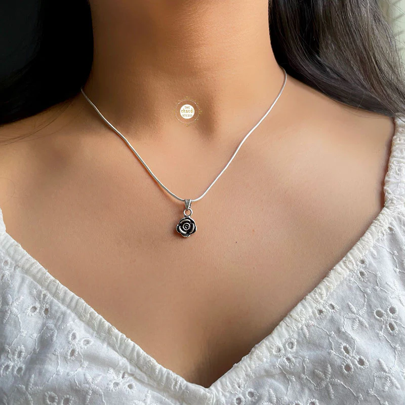 Minimal Rose Pendant (Without Chain) - Image 3