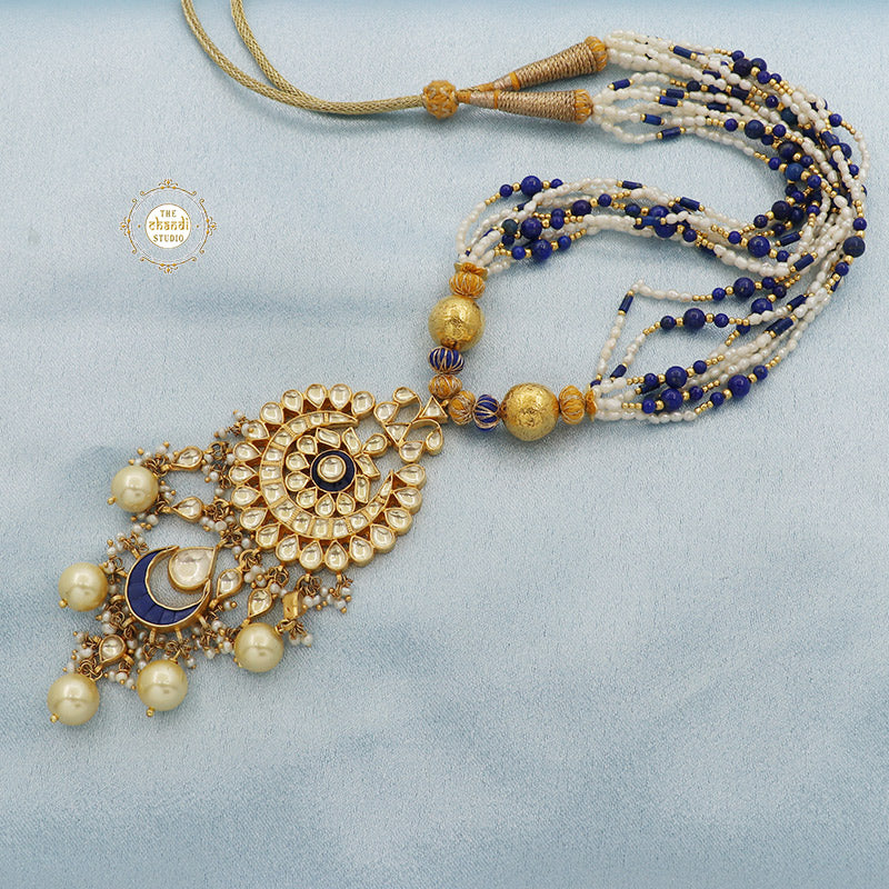 Muhurat Gold Polish Dual Layered Chaand Necklace - Image 6