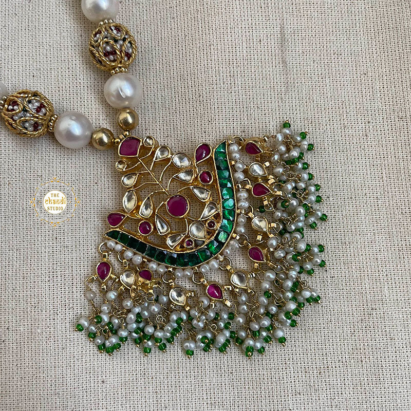 Muhurat Gold Polish Kundan Necklace - Image 2