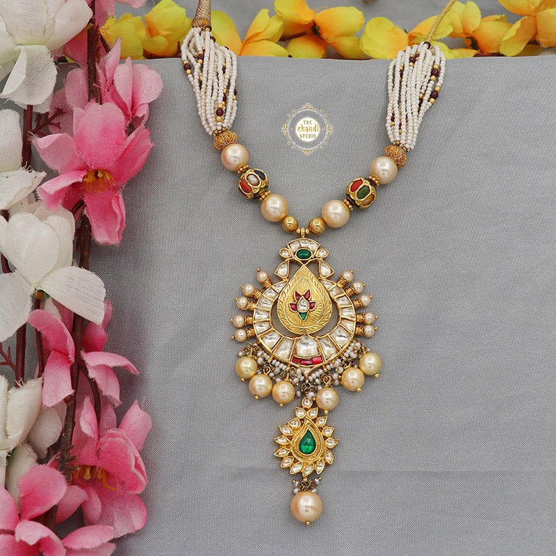Muhurat Gold Polish Paisley Necklace - Image 4