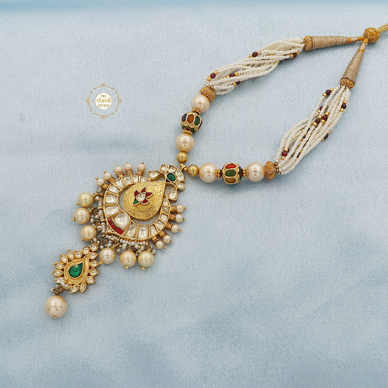 Muhurat Gold Polish Paisley Necklace - Image 5
