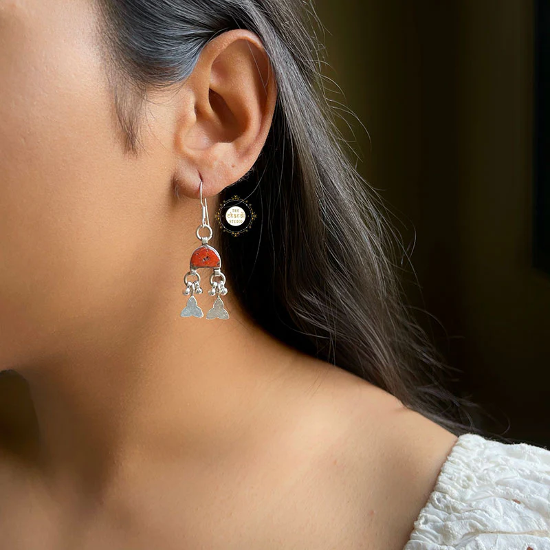 Natural Stone Dome Earring - Image 10