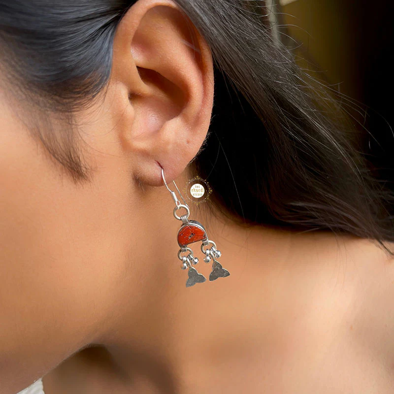 Natural Stone Dome Earring - Image 11