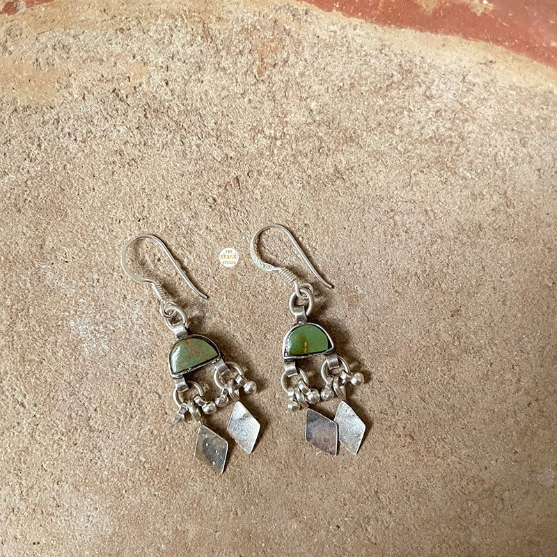 Natural Stone Dome Earring - Image 2