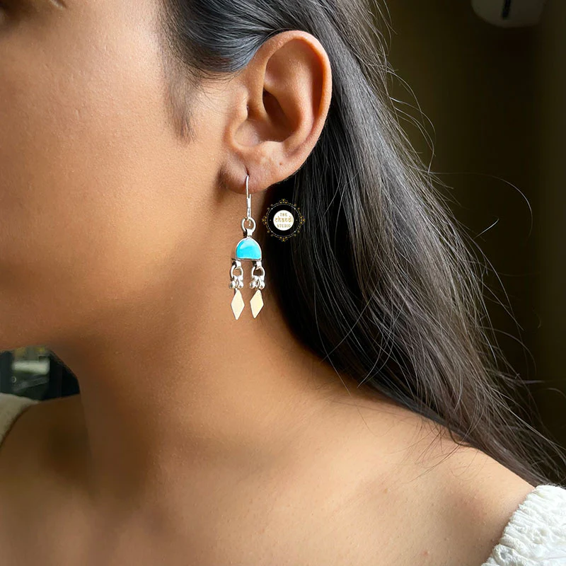 Natural Stone Dome Earring - Image 6