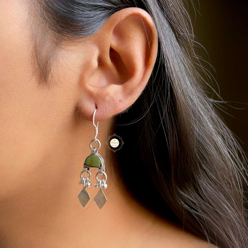 Natural Stone Dome Earring - Image 8