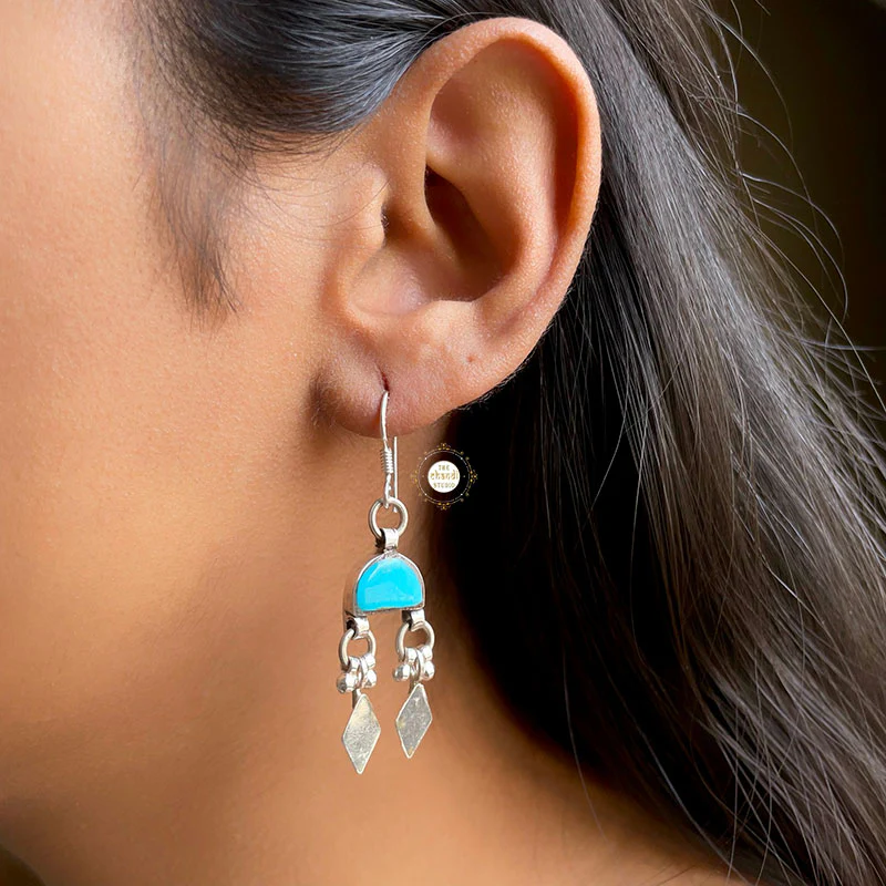 Natural Stone Dome Earring - Image 9