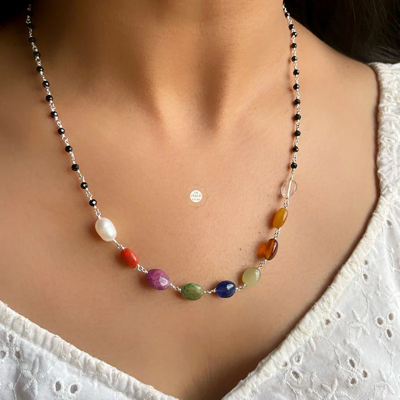 Natural Stone Navratna Mangalsutra - Image 4