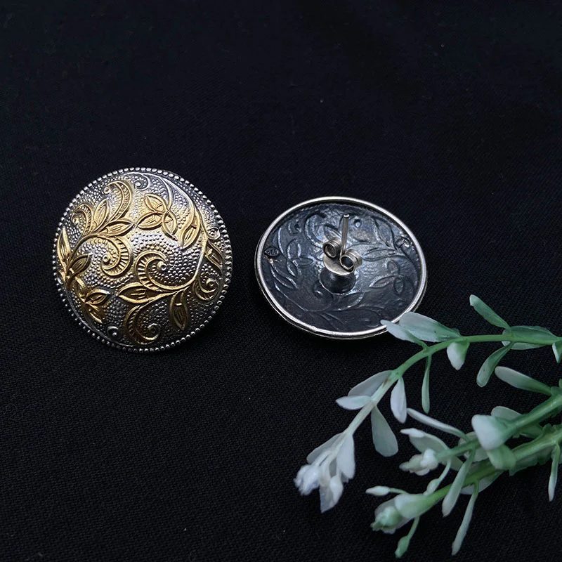 Oversized Bloom Studs Dual Tone - Image 4