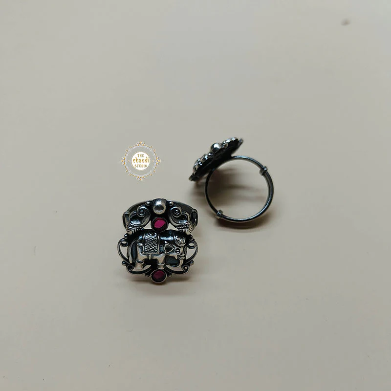 Parrot Elephant Ruby Ring - Image 5