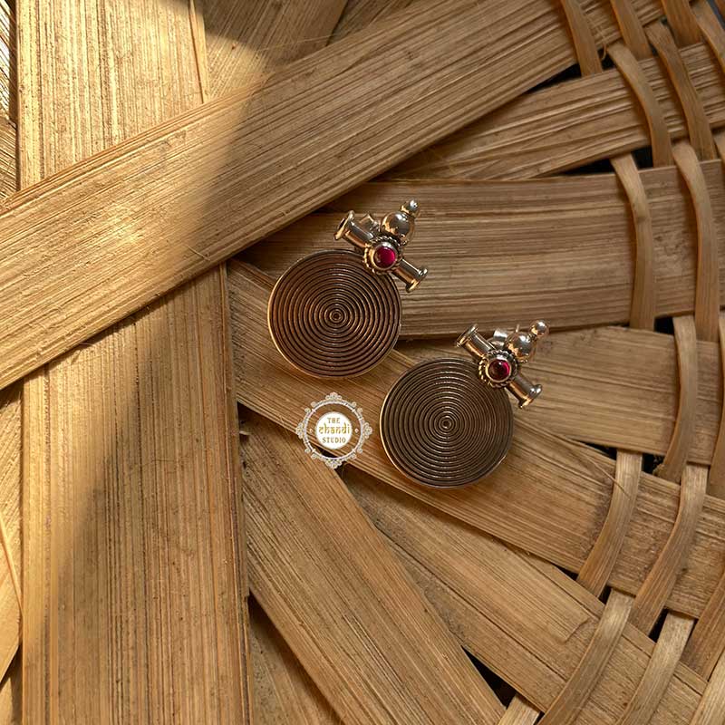 Ruby Disc Earring - Image 2