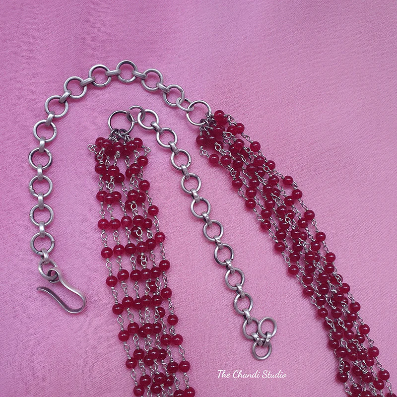 Ruby Emboss Bead Necklace - Image 3
