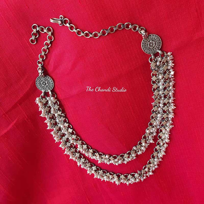Ruhaniyat Double Layered Pearl Necklace - Image 4