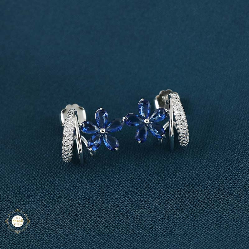 Sterling Silver Sparkling Silver Blooming Grace Earring - Image 6