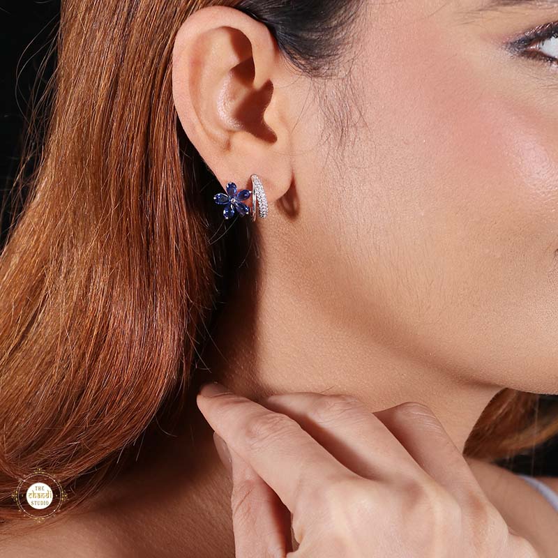 Sterling Silver Sparkling Silver Blooming Grace Earring - Image 7