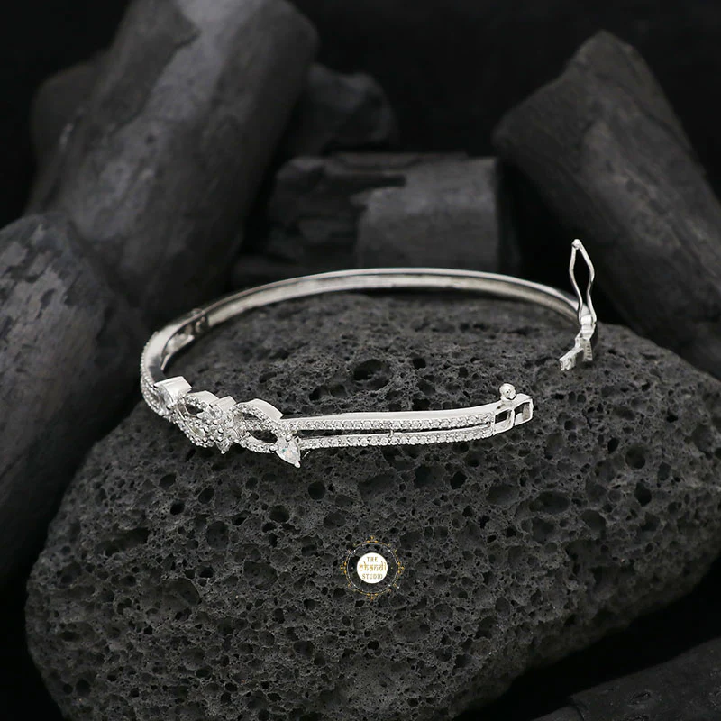 Sparkling Silver Blushing Blossom Cuff (Piece) - Image 4