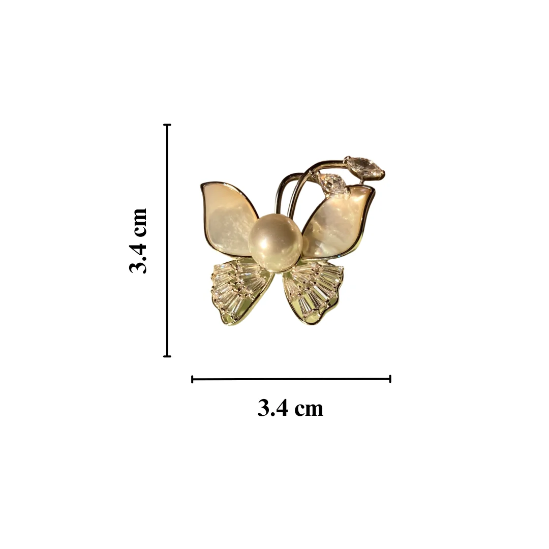 Sparkling Silver Butterfly Brooch - Image 3