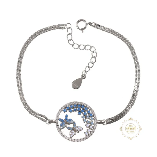 Sparkling Silver Butterfly Dreams Bracelet - Image 5