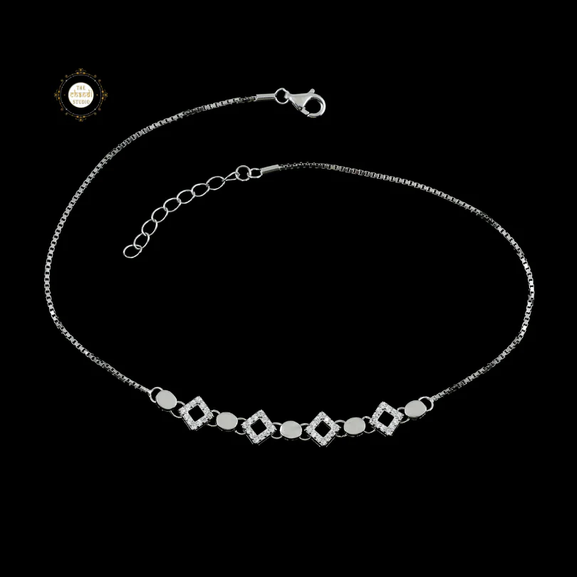 Sparkling Silver Dazzle Anklet (Piece) - Image 5