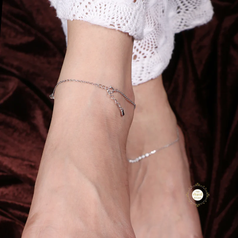 Sparkling Silver Dazzle HeartĀ Anklet (Piece) - Image 2