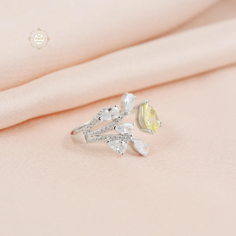 Sparkling Silver Exotic TilakĀ Ring - Image 10