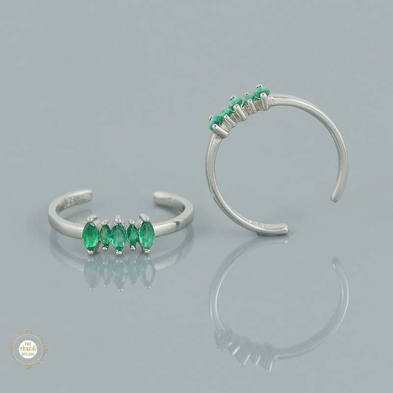 Sterling Silver Sparkling Grace Leaf Toe Ring - Image 12