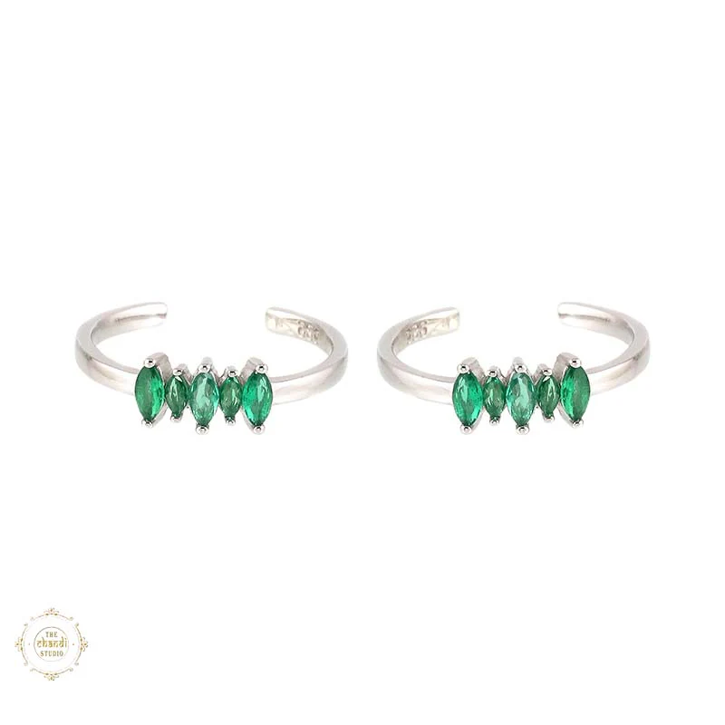 Sterling Silver Sparkling Grace Leaf Toe Ring - Image 16