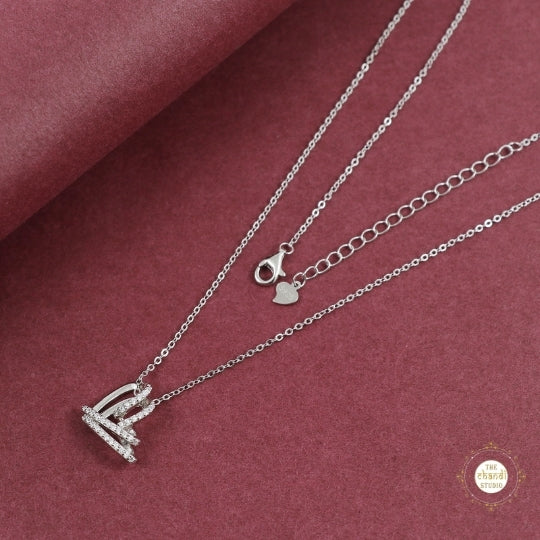 Sparkling Silver Heart Necklace - Image 4