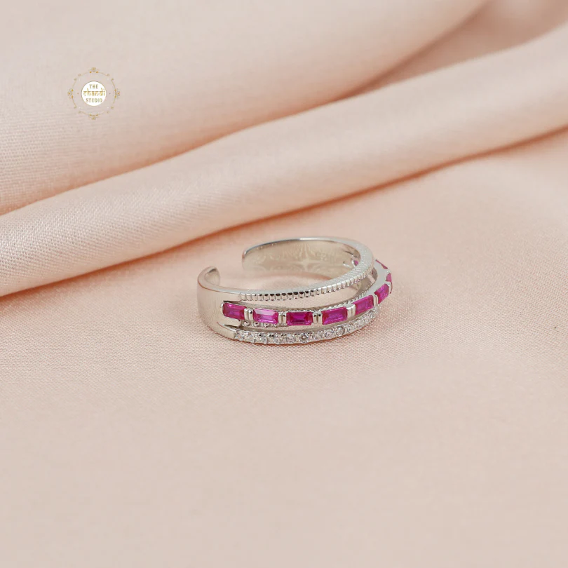 Sparkling Silver Layer Up Stack Ring - Image 2