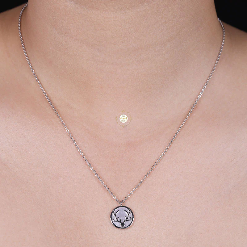 Sparkling Silver Reindeer Necklace - Image 5
