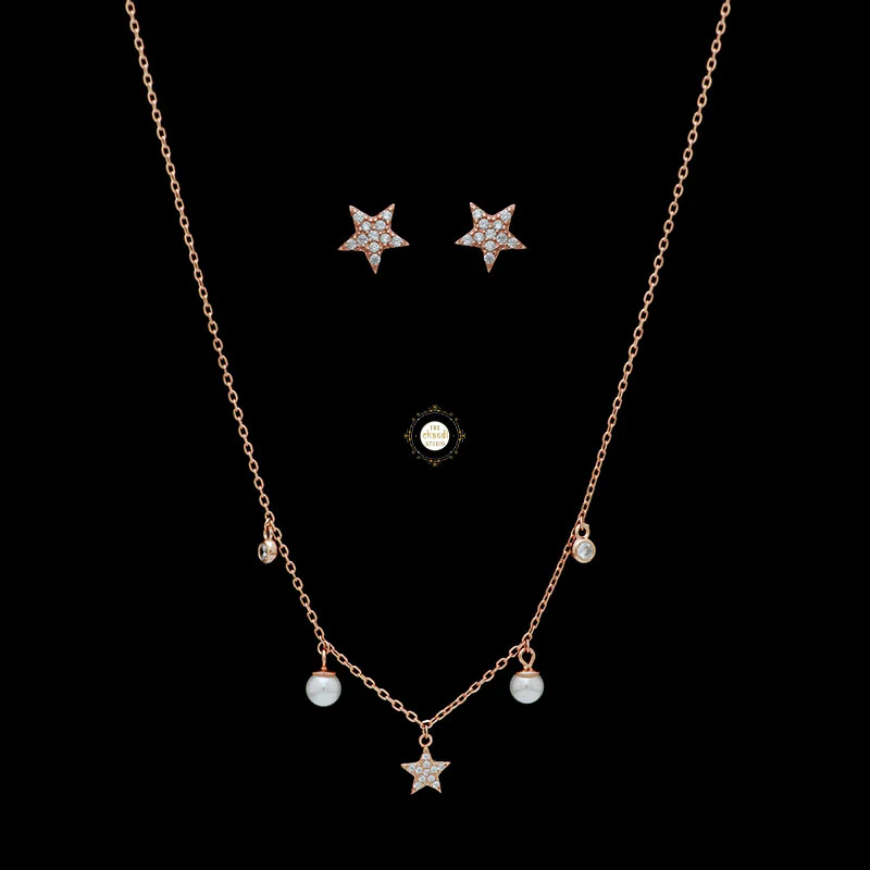 Sparkling Silver Shooting Star Necklace With Earring - Image 5
