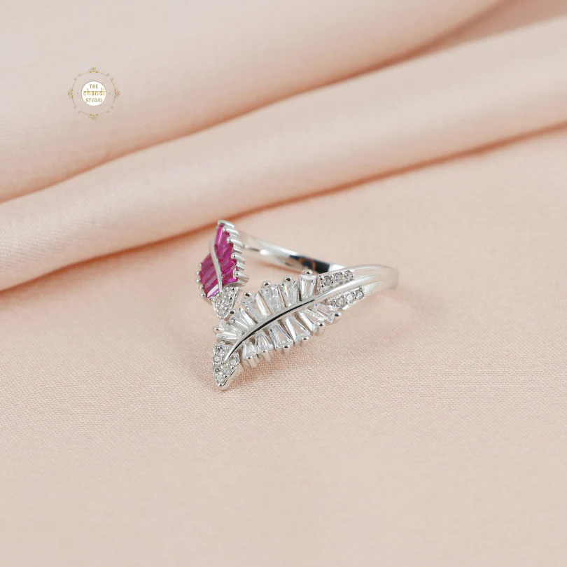 Sparkling Silver Wanderlust Wing Ring - Image 2