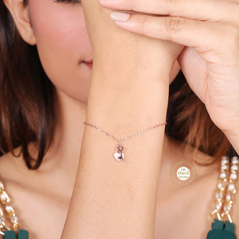 Sparkling Silver Unlocking Love Bracelet - Image 2