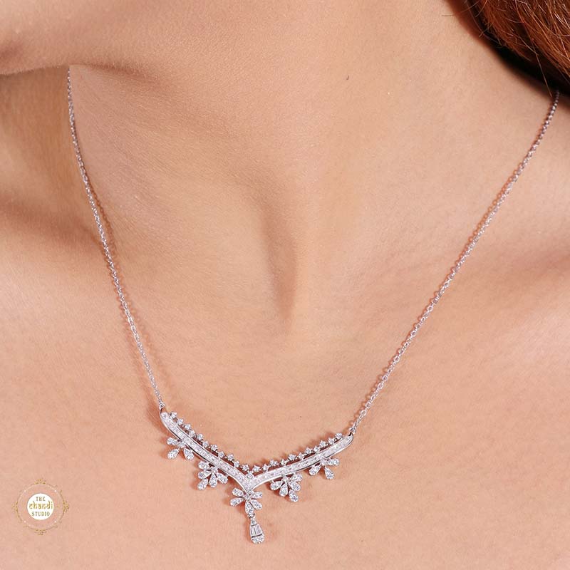 Sterling Silver Starlight Spark Silver Necklace Set - Image 3