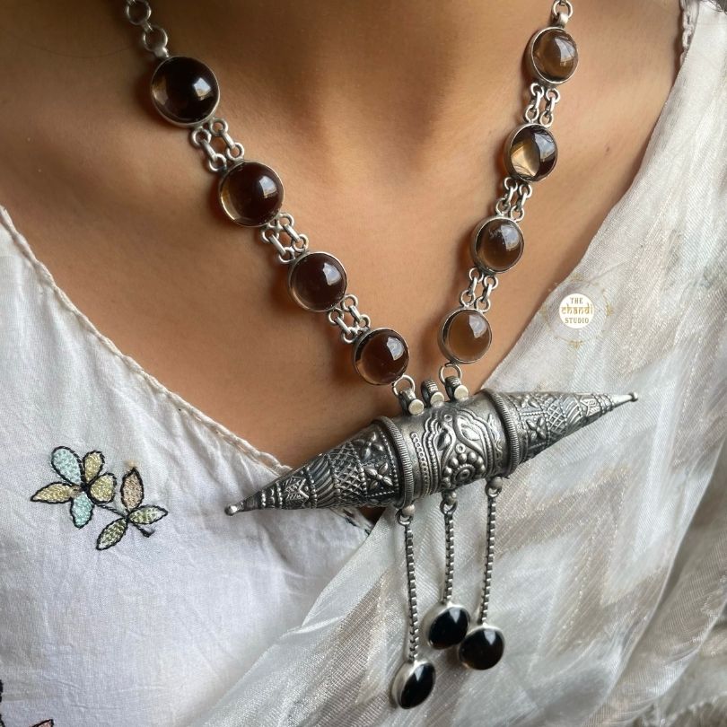 Statement Conoid Stone Necklace - Image 2