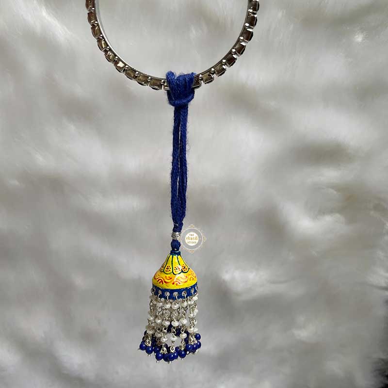 Sterling Silver Celebrations Hand Painted Lumba Rakhi - Image 3